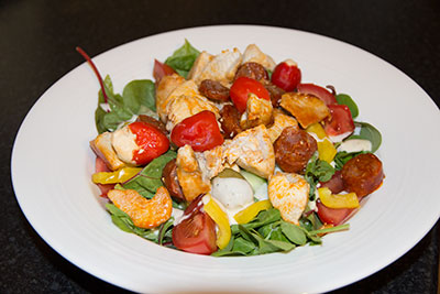 low carb Chicken and Chorizo salad