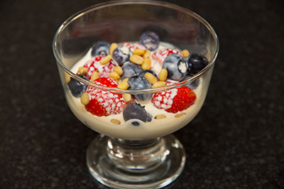 low carb dessert idea fruit and cream